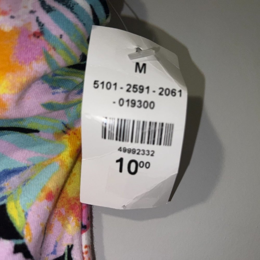 NWT Tropical Floral Beach Summer Cropped Bandeau Tube Top - Picture 4 of 5